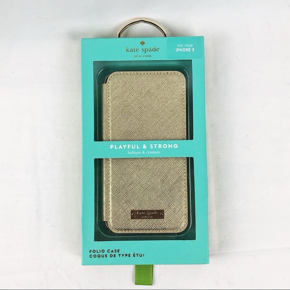 kate spade Handbags - Kate Spade Gold Saffiano Leather Wallet Case